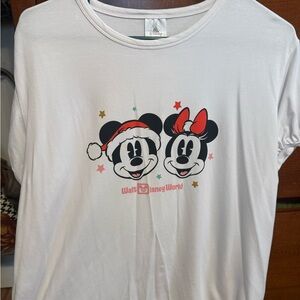 Disney White Short Sleeve Tee with Mickey and Minnie